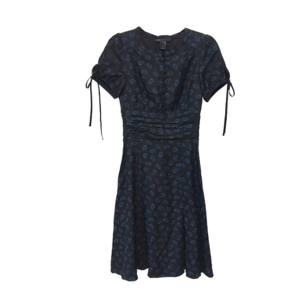 Black 100% silk short sleeve dress